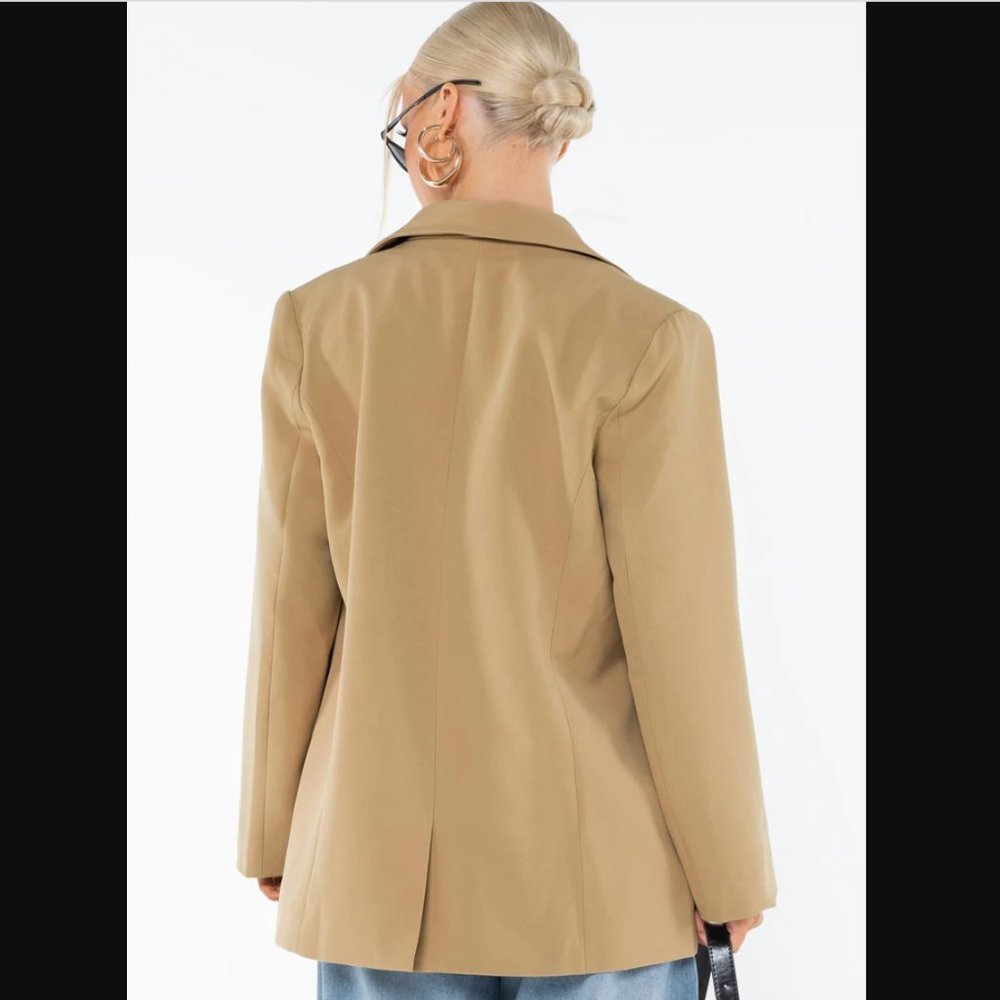Princess Polly Lioness Wyoming Mocha Tan Oversized Blazer XL - Picture 7 of 11
